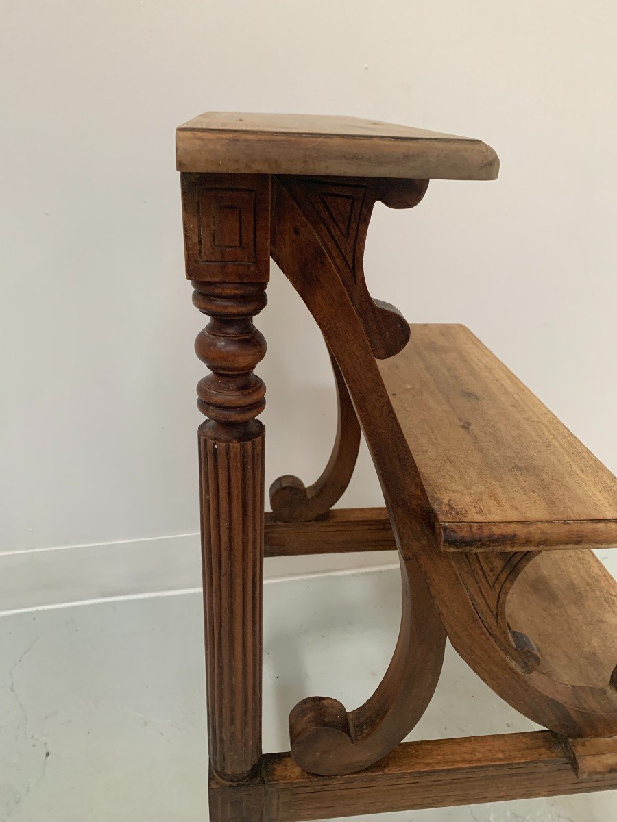 19th Century Stained Wood Library Staircase-photo-5