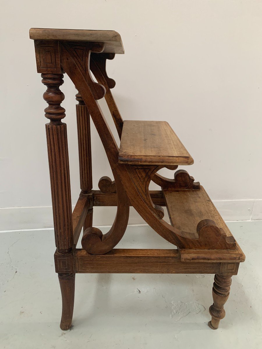 19th Century Stained Wood Library Staircase-photo-6