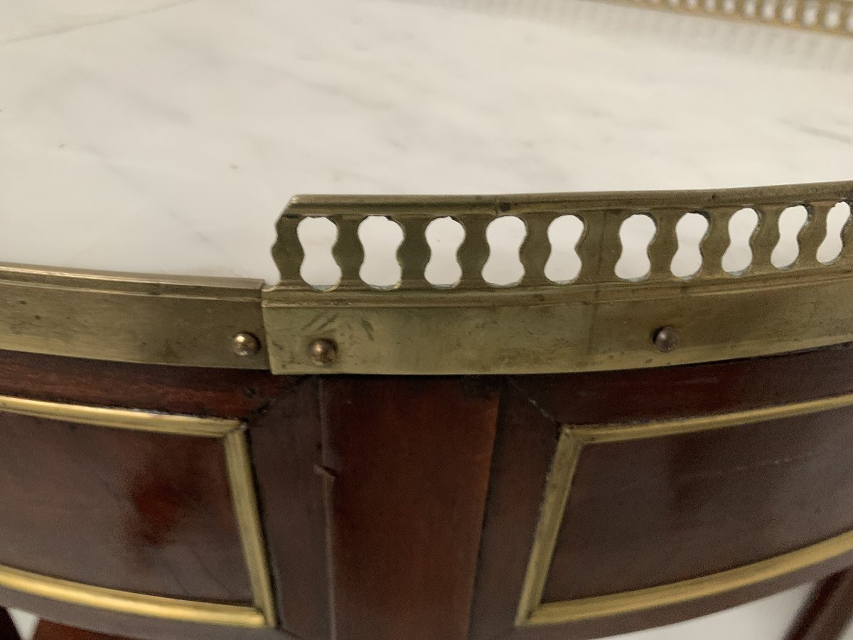 Louis XVI Style Half Moon Console Table In Mahogany, 19th Century-photo-3