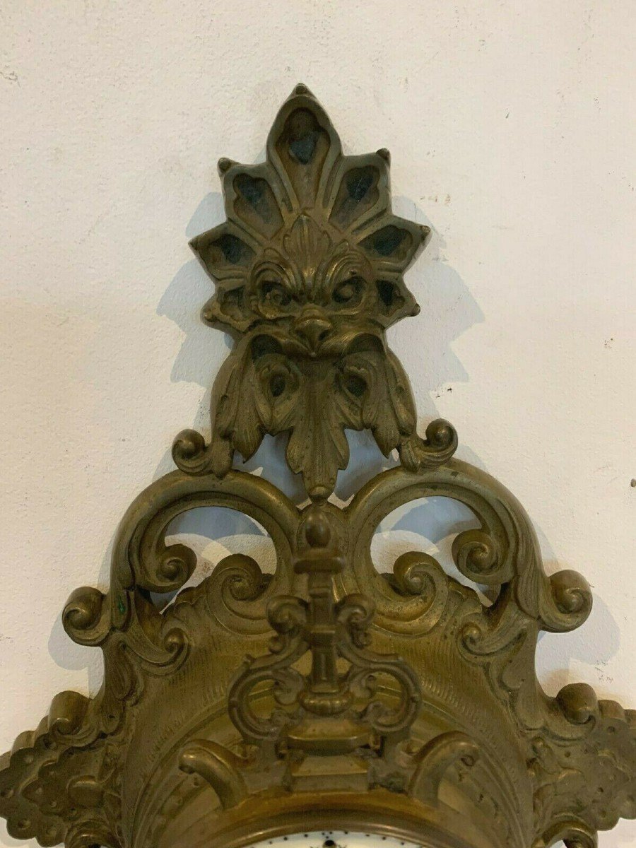 Cartel Applique In Chiseled Bronze With Mascaron Decor XIX Century-photo-3