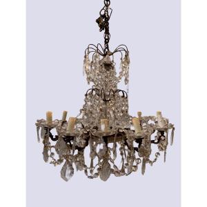 Chandelier With Pampilles With Twelve Points Of Light XX Century