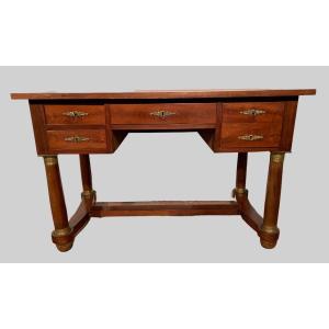 Empire Style Desk In Mahogany And Veneer XX Century