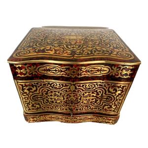 Complete Liquor Cellar In Boulle Marquetry Napoleon III Box XIX Century