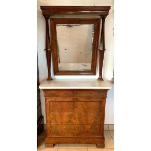 Louis Philippe Dressing Table Commode In Mahogany And Veneer 19th Century