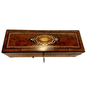 Glove Box In Thuya Burl Napoleon III Boulle Marquetry XIX Century