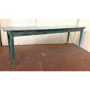 Farm Table In Solid Fir Patina 20th Century