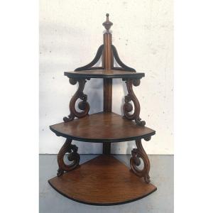 Napoleon III Corner Shelf In Solid Walnut 19th Century