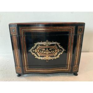 Complete Liquor Cellar In Boulle Marquetry, Napoleon III Box, 19th Century