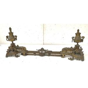 Louis XVI Style Chiseled Bronze Andiron, 19th Century 