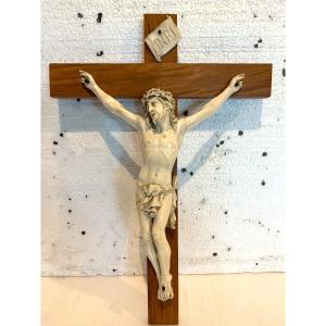 Crucifix En Bois Naturel Patiné Objet De Dévotion Esotérisme XIX Siècle