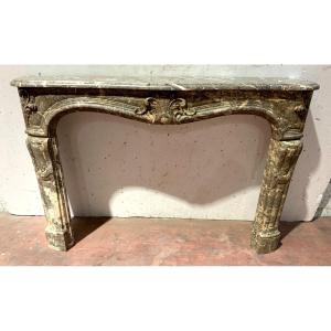 Louis XIV Style Fireplace In Breche Marble, 19th Century