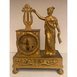 19th Century Gilt Bronze Restoration Style Clock