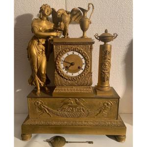 19th Century Restoration Style Gilt Bronze Clock