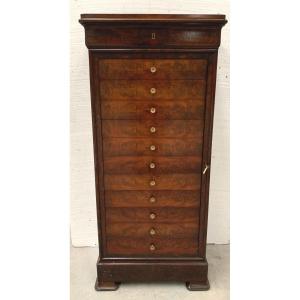 19th Century Mahogany And Veneer Cartonnier Or Notary Cabinet