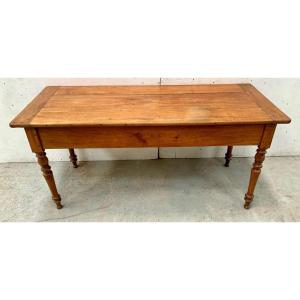 19th Century Solid Cherry Wood Farmhouse Table