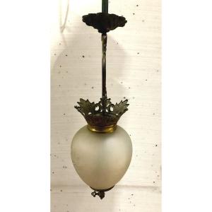 20th Century Cut Glass And Bronze Mounted Hall Lantern