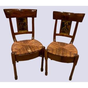 Pair Of Empire Period Chairs XIX Century