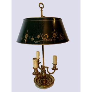 Lampe Bouillotte En Bronze Et Tôle Patinée XX Siècle 