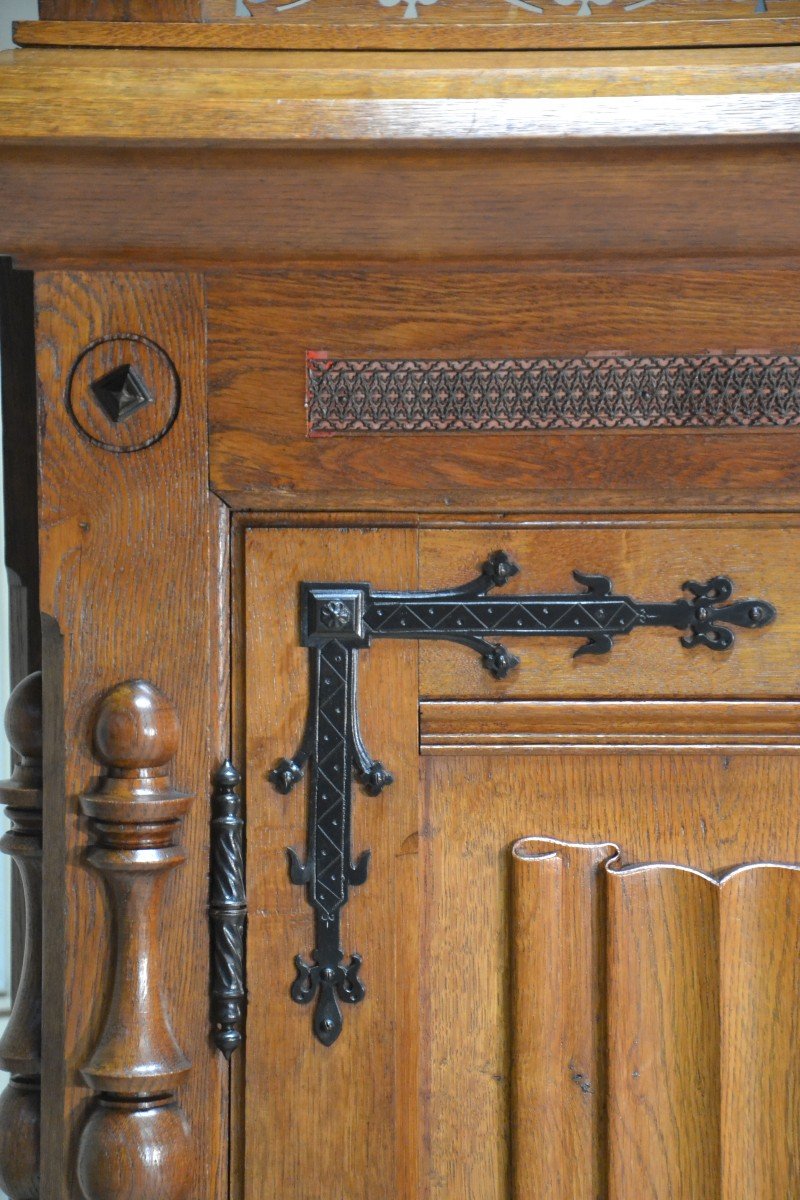 Armoire Néogothique En Chêne-photo-2