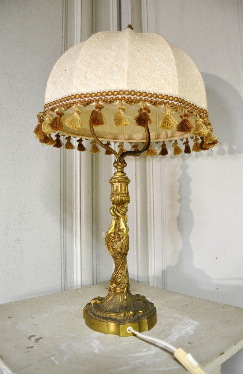 Lampe De Style Lxv En Bronze-photo-2