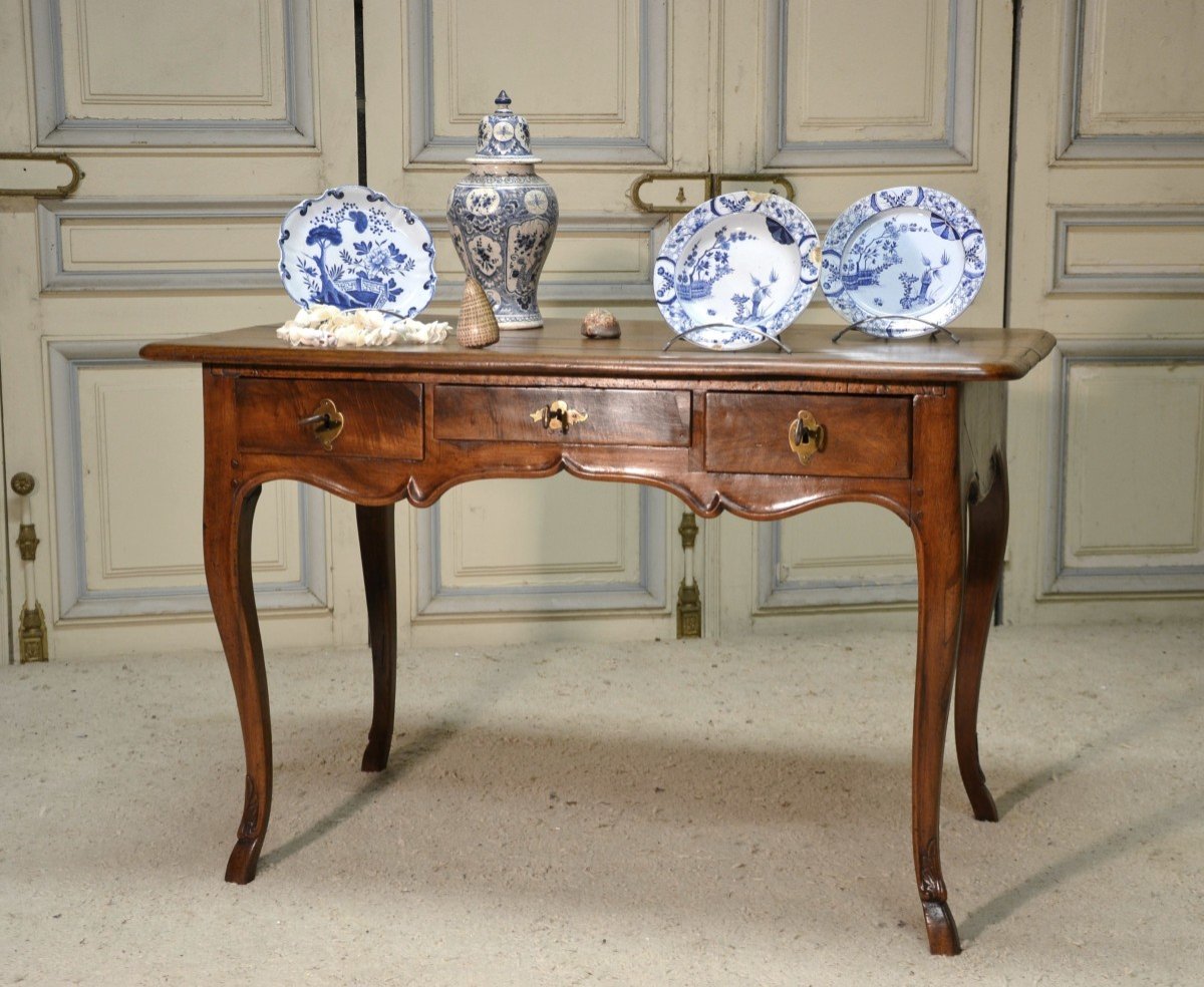 Walnut Flat Desk, Alsace 18th Century Period.-photo-5