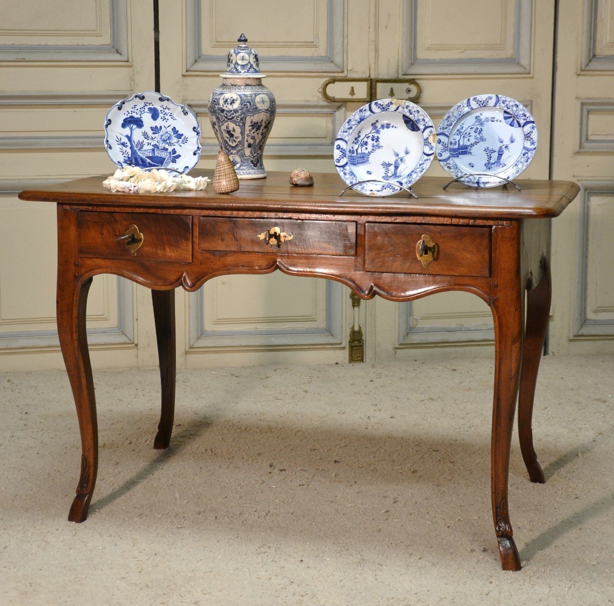 Walnut Flat Desk, Alsace 18th Century Period.-photo-6