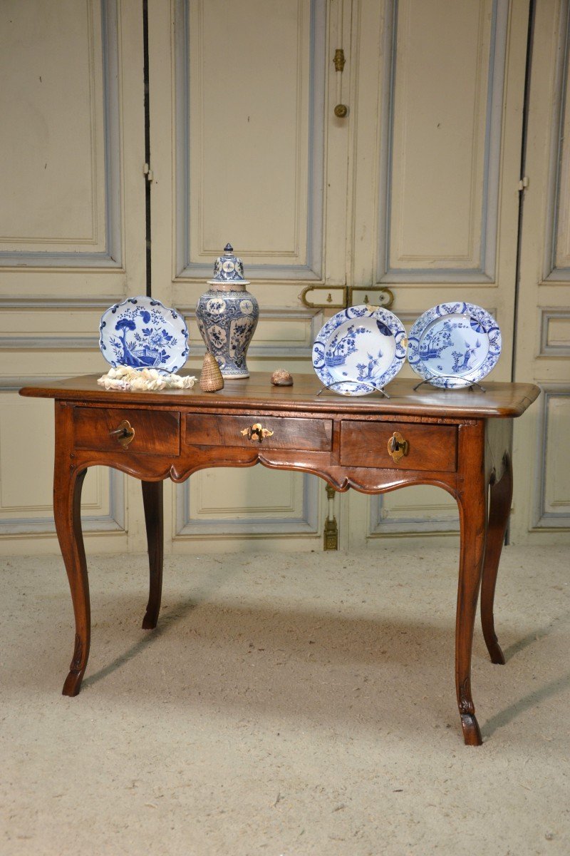 Walnut Flat Desk, Alsace 18th Century Period.