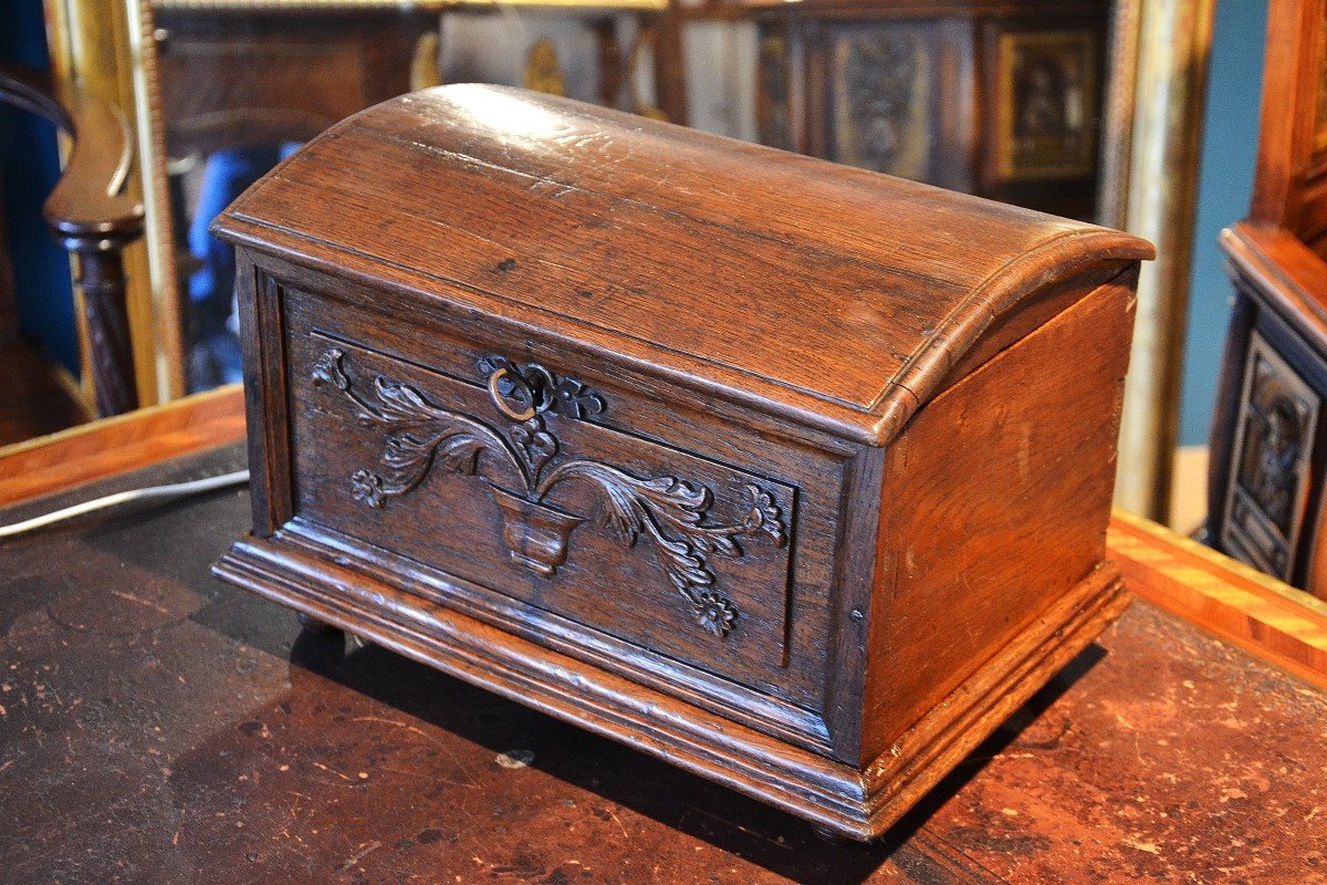 Oak Wedding Chest, Normandy 19th Century-photo-2