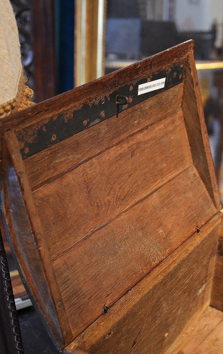 Oak Wedding Chest, Normandy 19th Century-photo-4