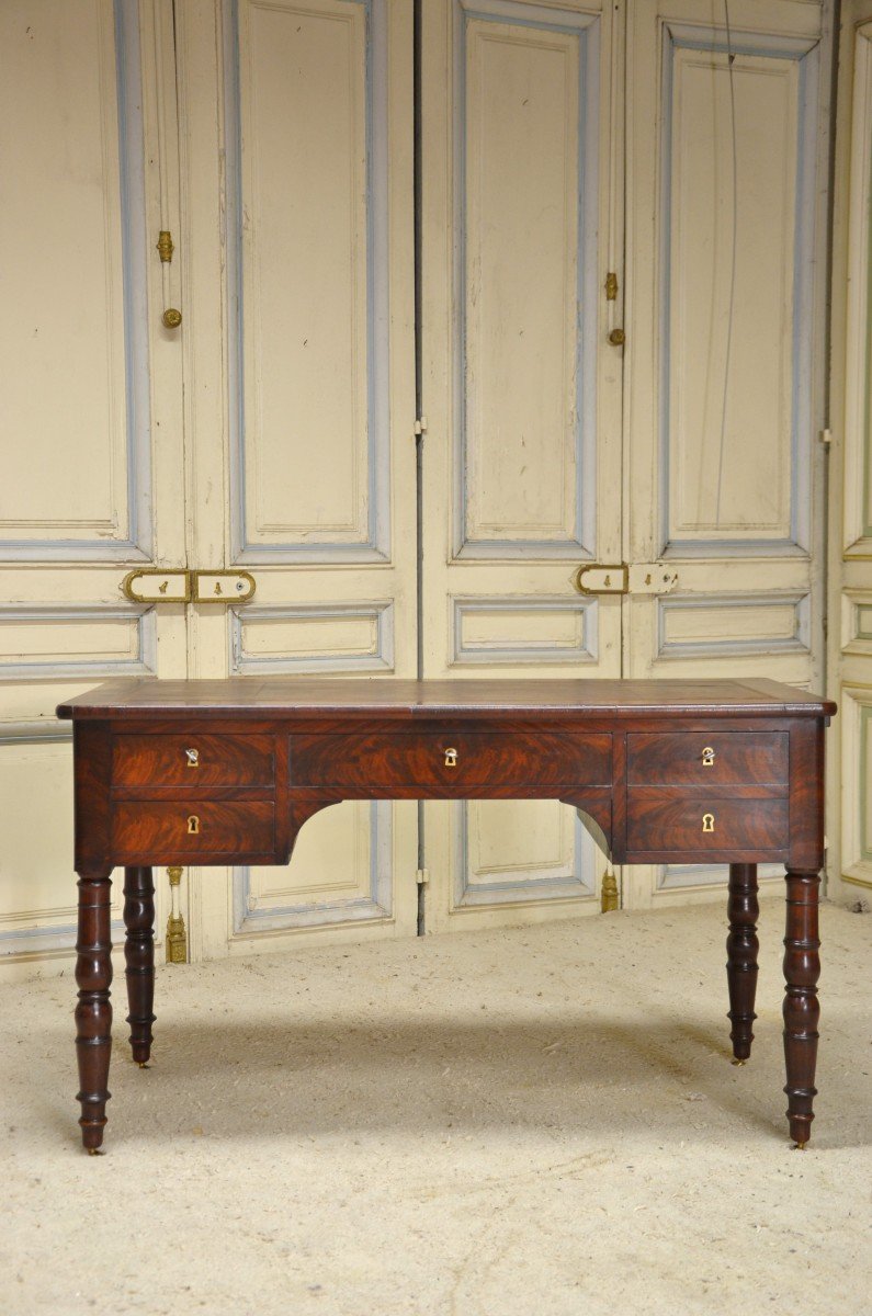 Bureau Plat Acajou époque XIXe Siècle