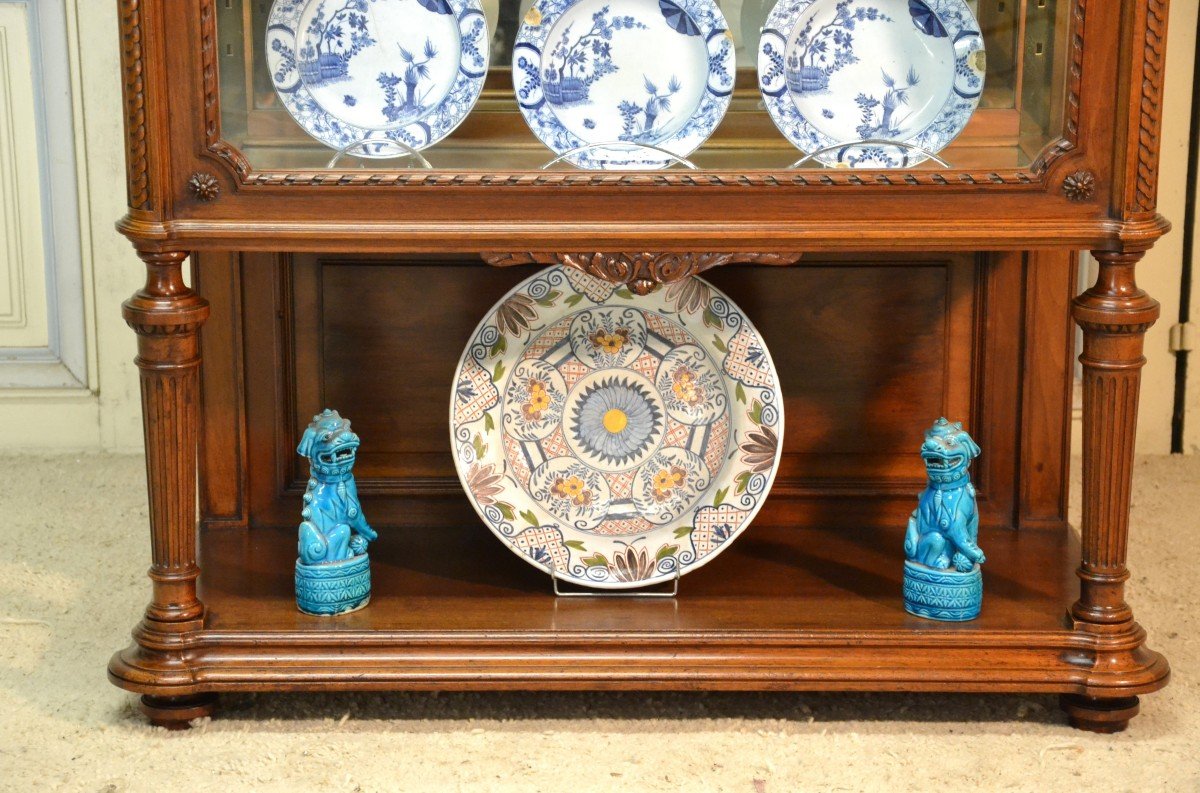 Louis XVI Style Walnut Collector's Showcase-photo-3