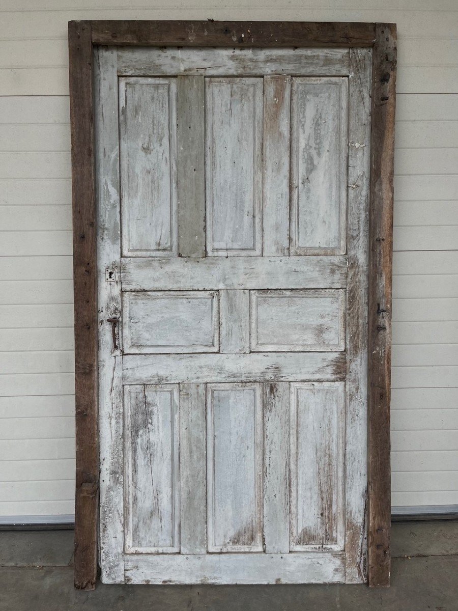 Communication Door In Oak Louis XIII Period-photo-2