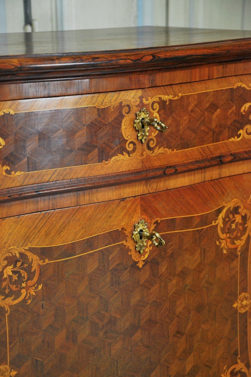 Secretary In Marquetry Late 19th Century-photo-4