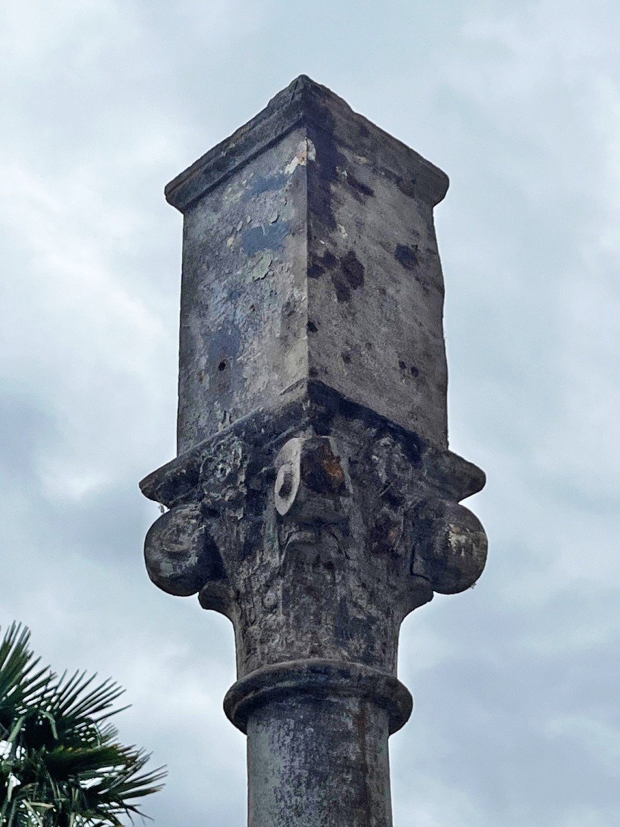 Paire De Colonnes En Fonte époque XIXe Siècle-photo-4