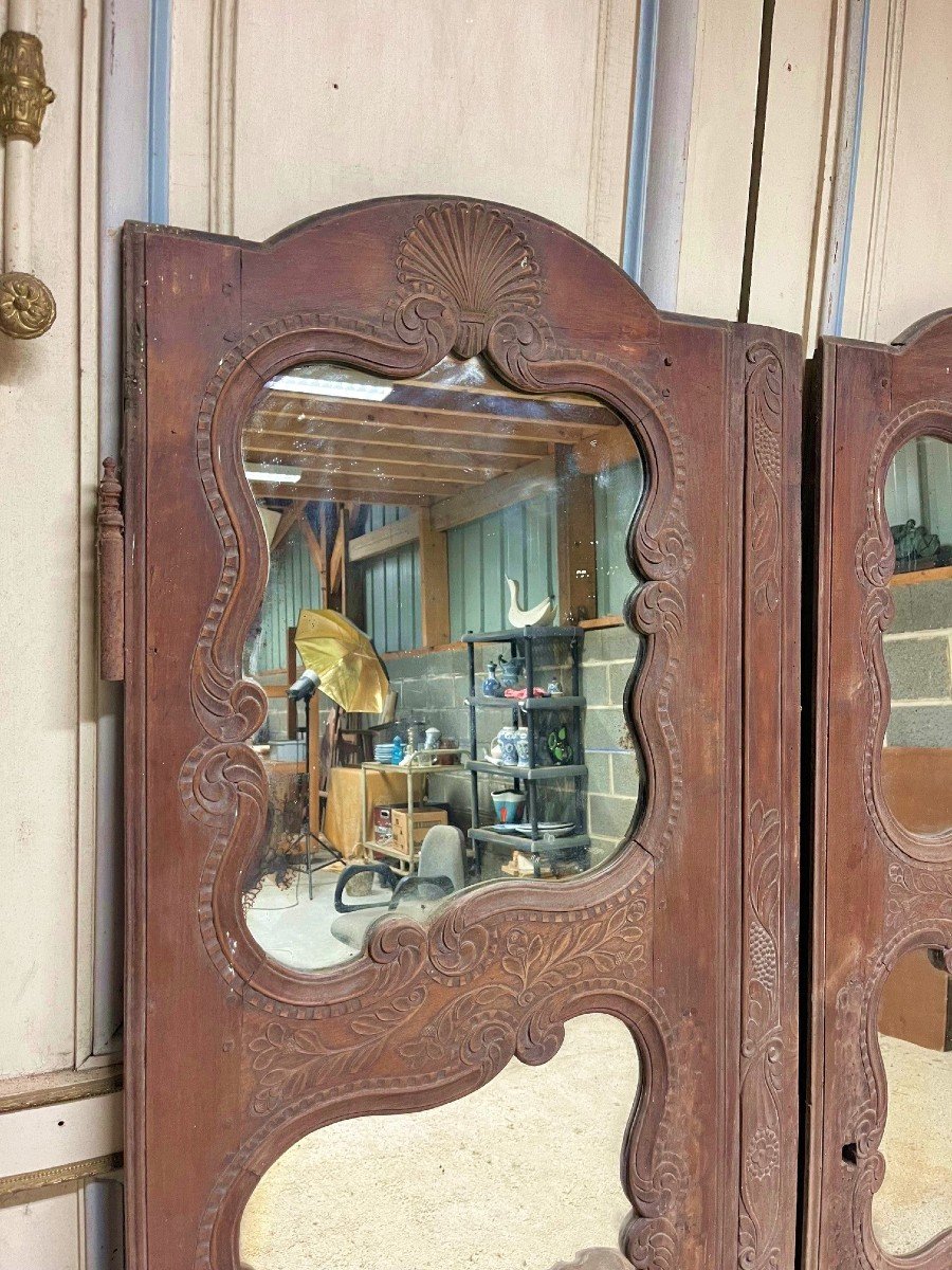 Paire De Portes d'Armoire Rennaise époque XIXe Siècle-photo-2