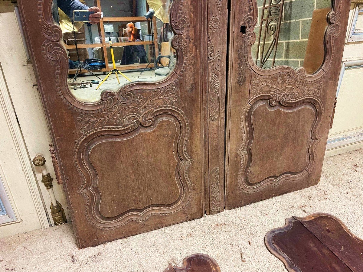 Paire De Portes d'Armoire Rennaise époque XIXe Siècle-photo-2