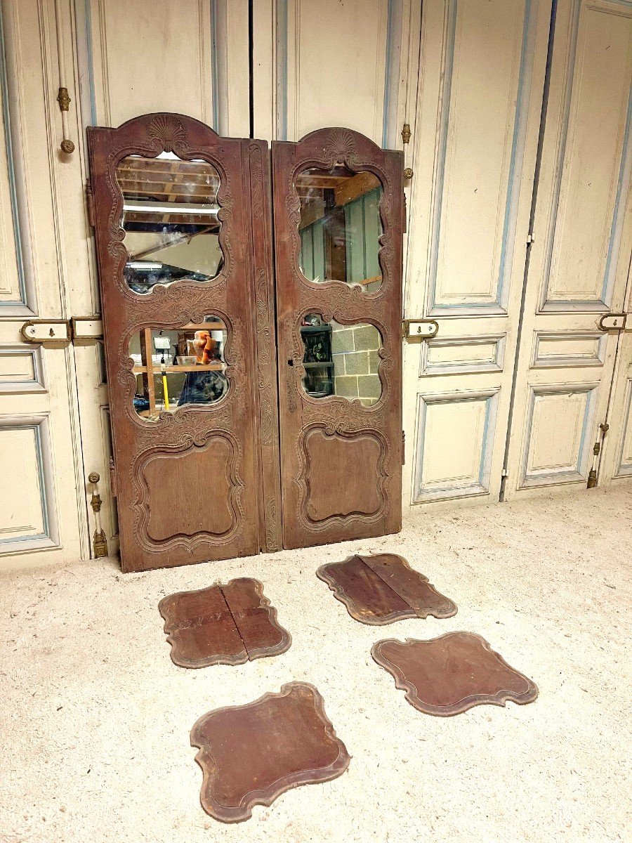 Paire De Portes d'Armoire Rennaise époque XIXe Siècle