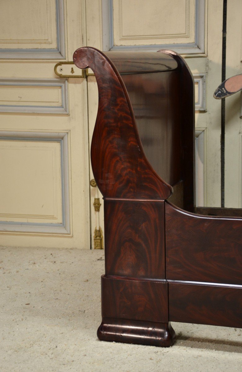 Louis Philippe Period Mahogany Sleigh Bed-photo-2