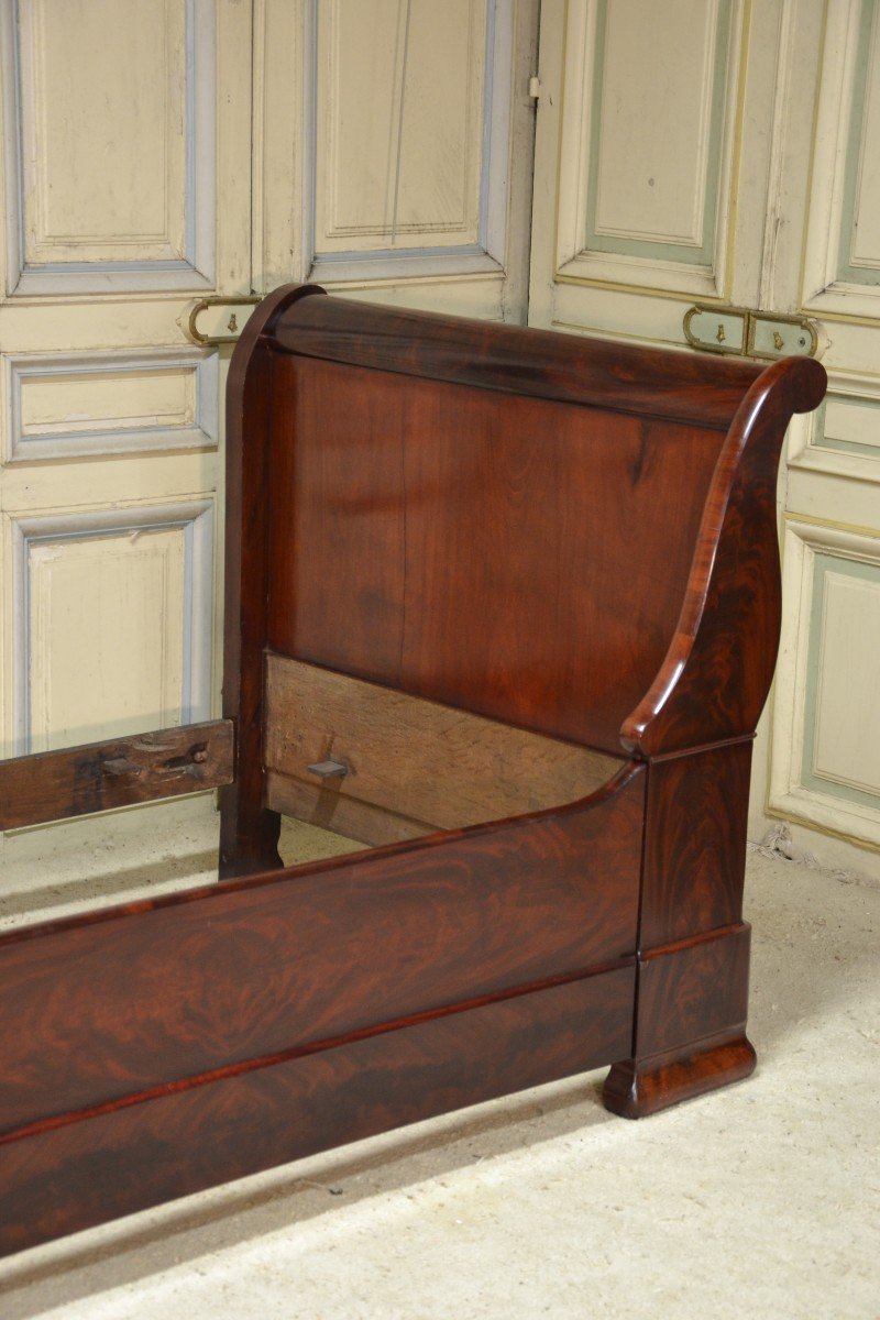 Louis Philippe Period Mahogany Sleigh Bed-photo-3