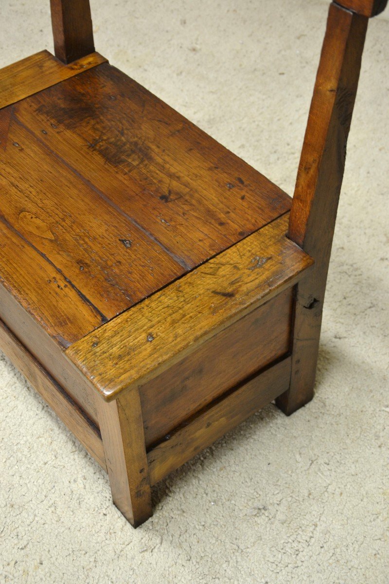 Small Breton Chestnut Bench From The 19th Century-photo-1