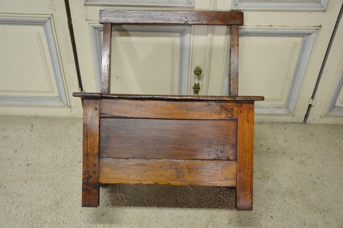 Small Breton Chestnut Bench From The 19th Century-photo-2