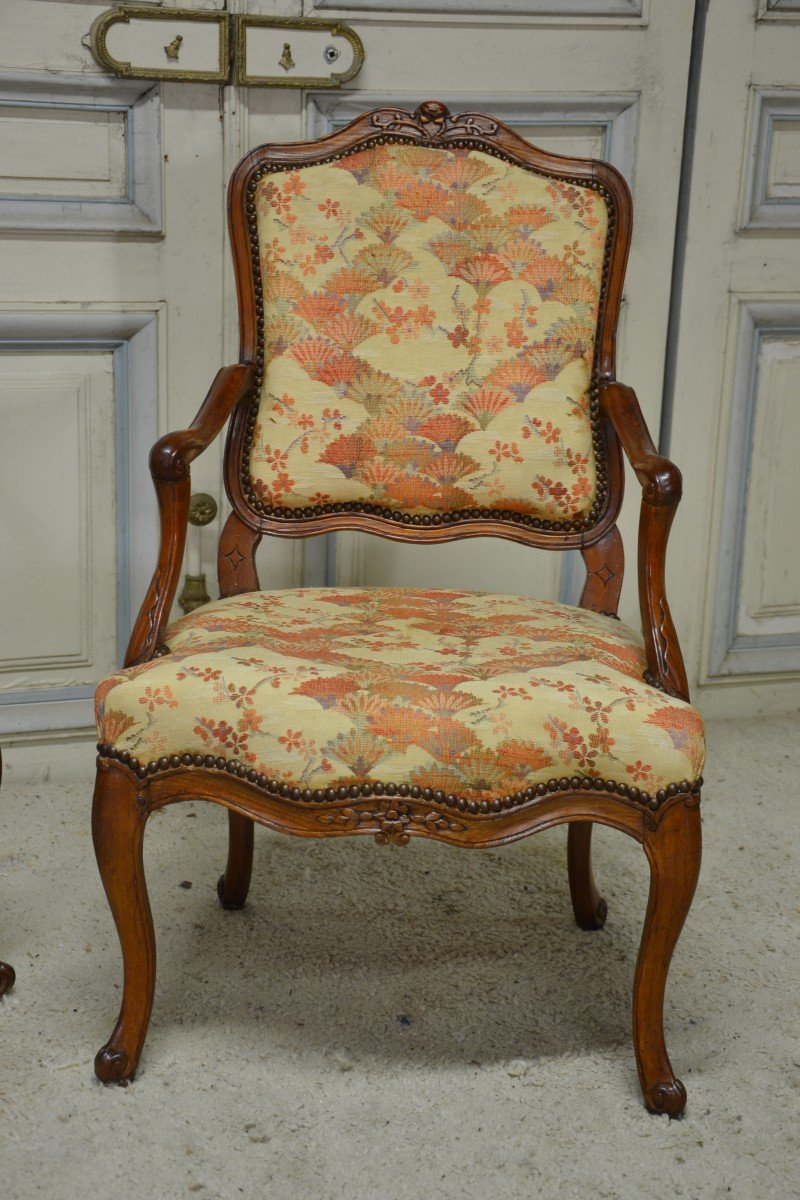 Pair Of 18th Century Flat Back Armchairs-photo-3