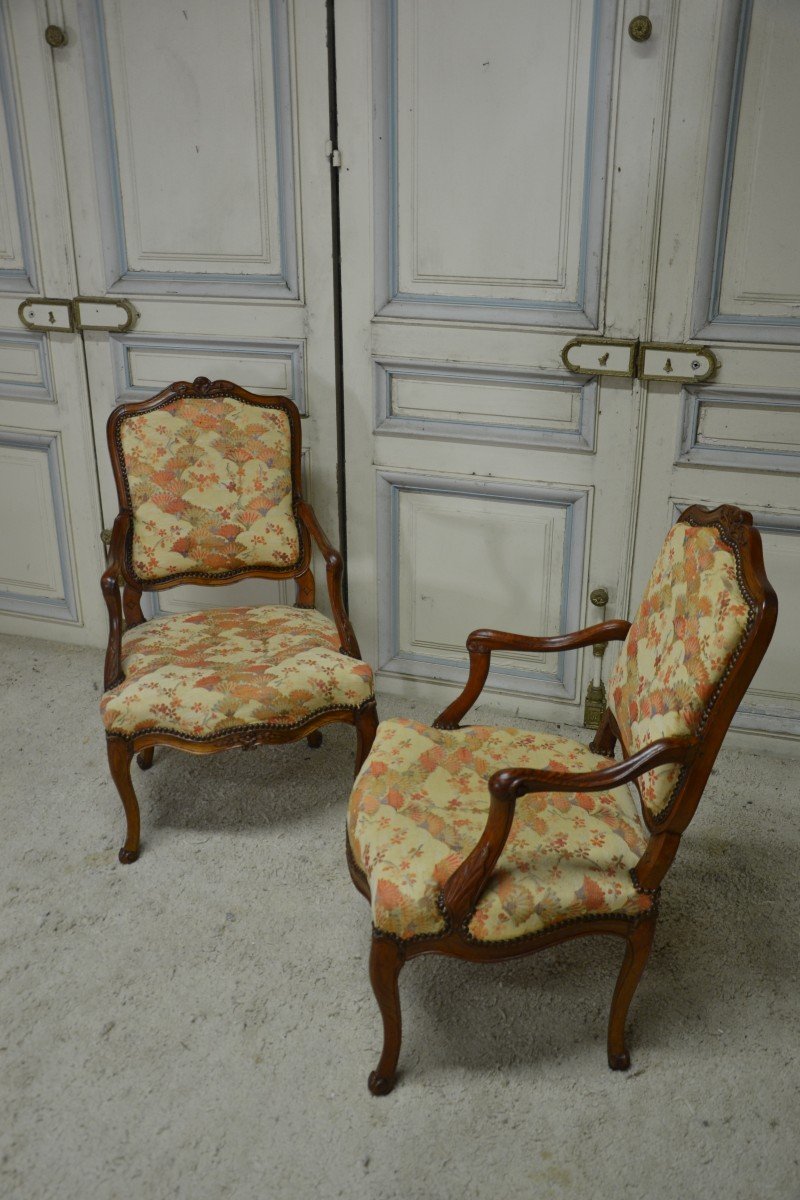 Pair Of 18th Century Flat Back Armchairs-photo-3