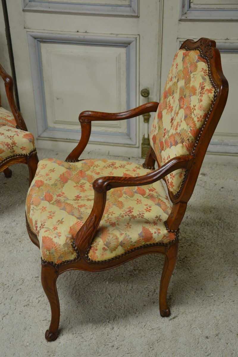 Pair Of 18th Century Flat Back Armchairs-photo-4