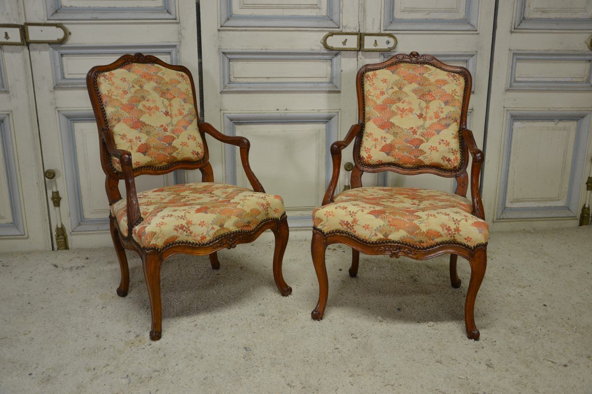 Pair Of 18th Century Flat Back Armchairs