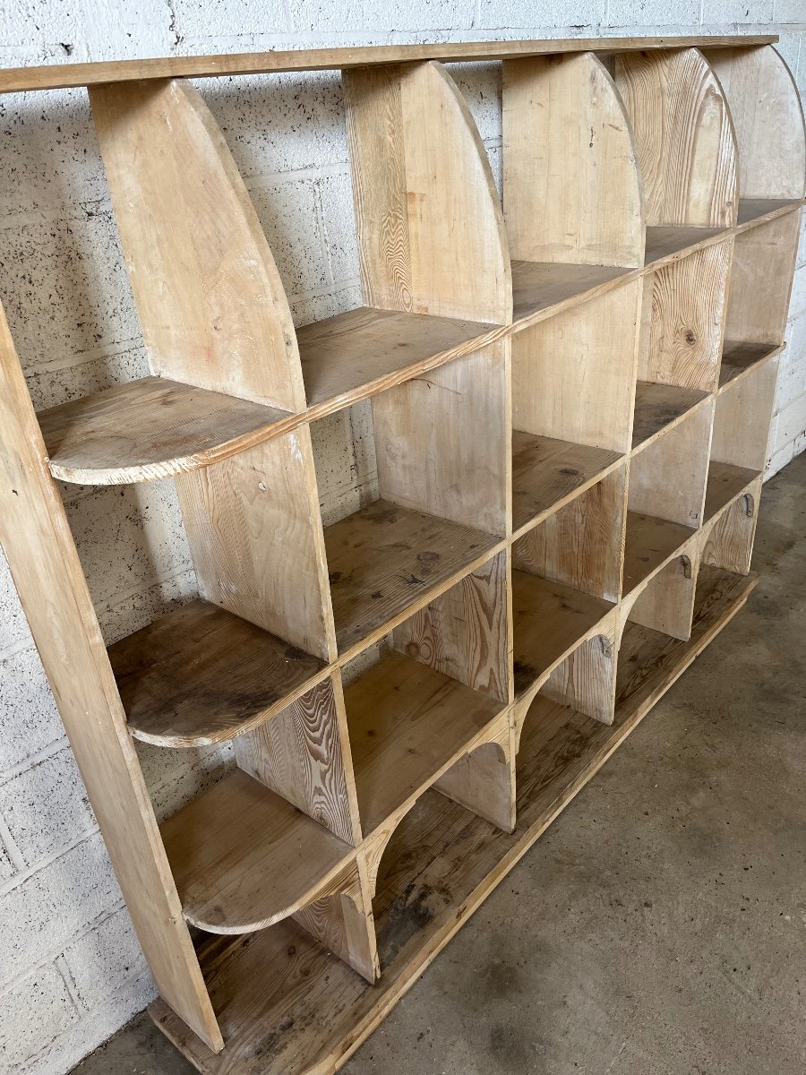 1900s Fir Compartmentalized Shelf-photo-3