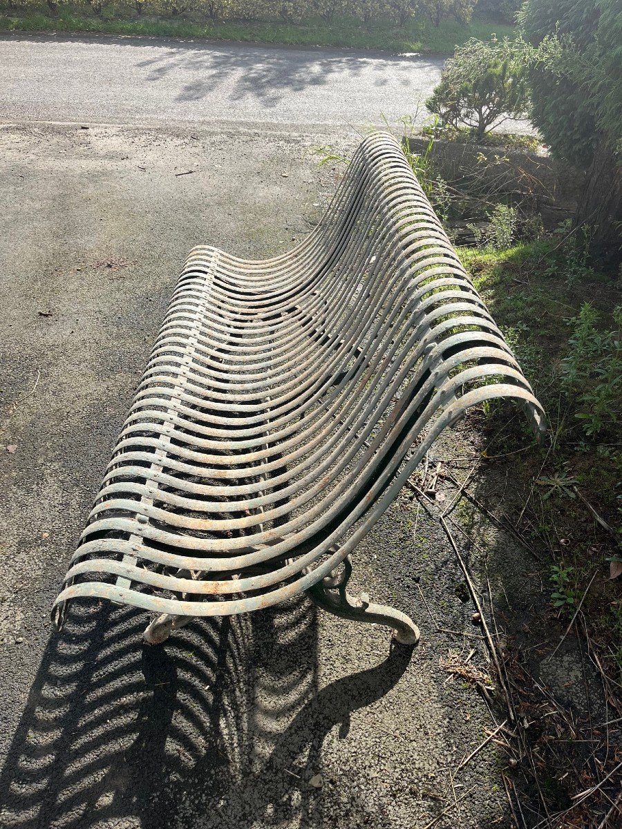 19th Century Iron And Cast Iron Garden Bench-photo-1