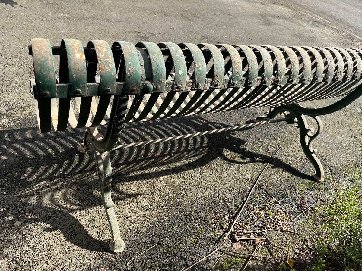 19th Century Iron And Cast Iron Garden Bench-photo-2