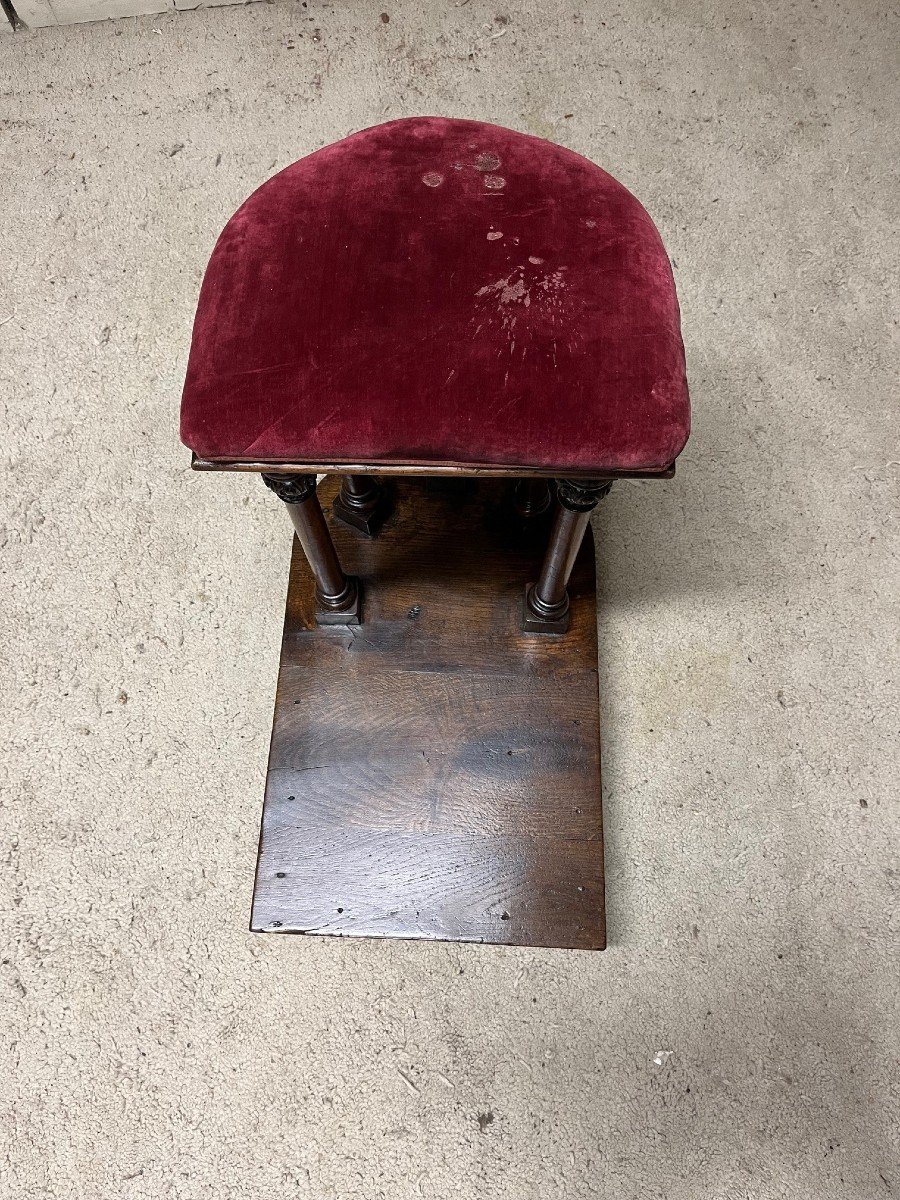 Tabouret De Chantre De Style Néogothique En Chêne ,époque XIXe Siècle-photo-2