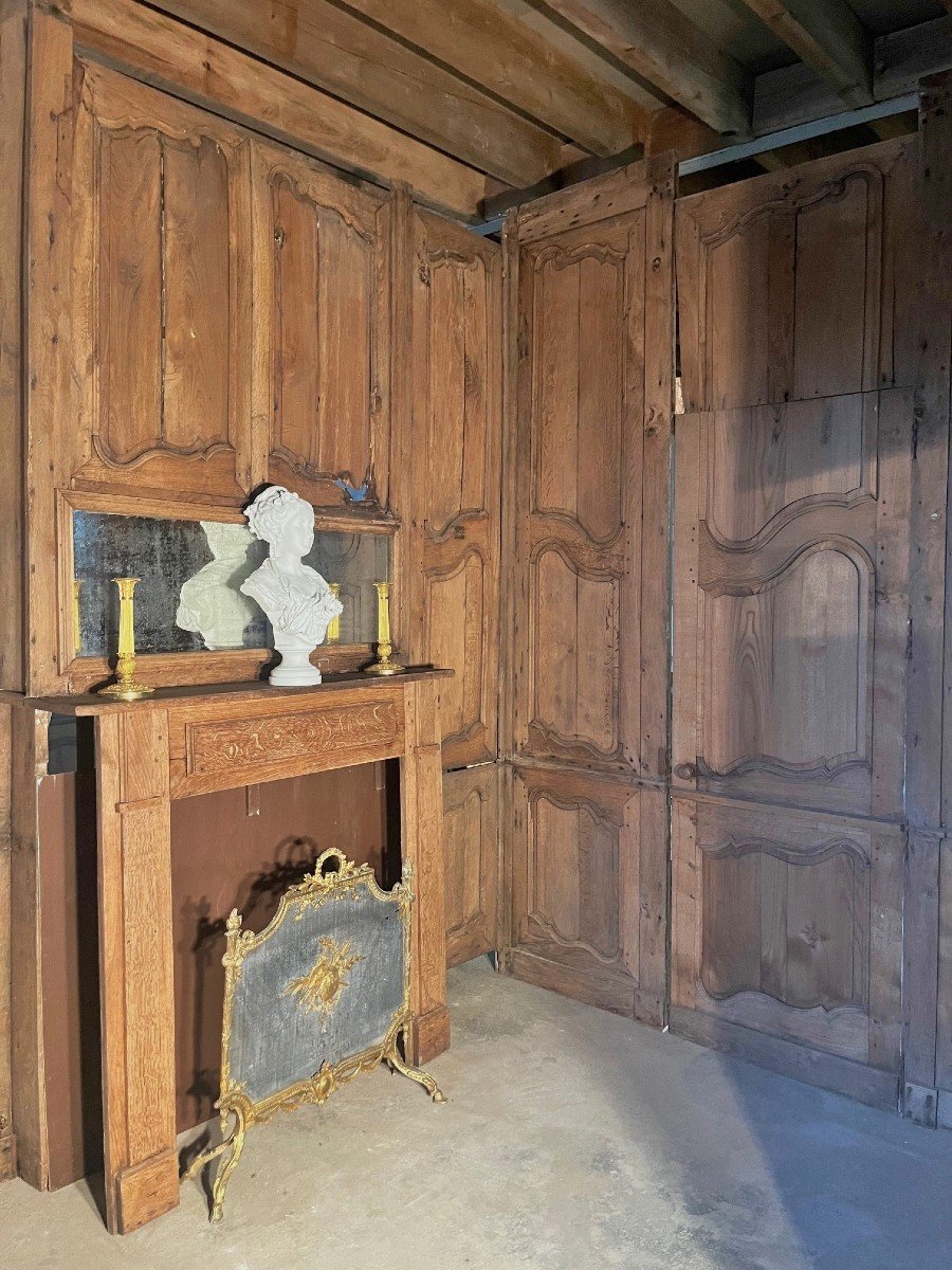 Oak Living Room Paneling, Normandy, 18th Century-photo-4